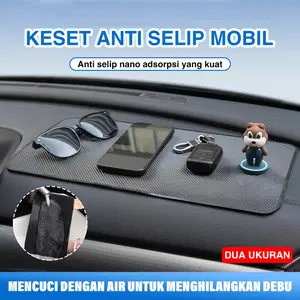 Alas Dashboard Mobil Anti Slip Premium - Bahan Silikon PU Ekstra Lengket, Tahan Lama & Tahan Panas, Aman untuk Dashboard, Dapat Dicuci Berkali-kali, Cocok untuk Smartphone, Kacamata, Dompet, Kunci, dan Barang Pribadi Lainnya