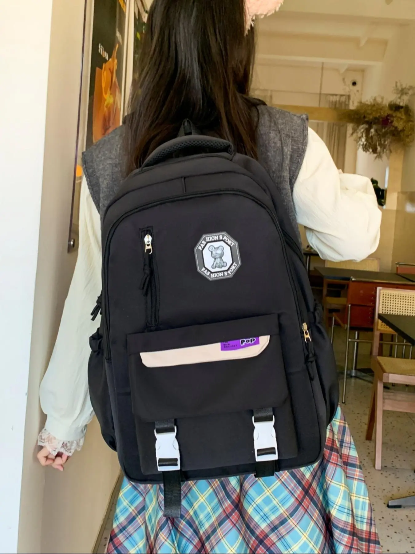 Women's Fashionable Plain Color Backpack, Casual Versatile Backpack for Daily Used, Trendy All-match School Bag for Women & Girls
