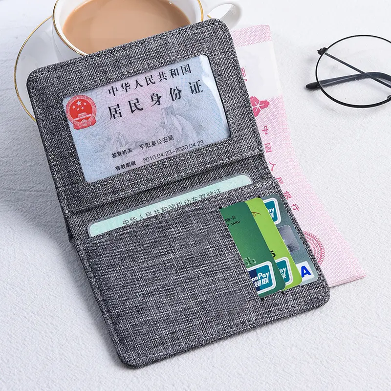 Ví Đựng Thẻ Vải Bố, Dành Cho Nam Giới, Siêu Mỏng, Phong Cách Trẻ Trung, Nhiều Khe Cắm Thẻ, Ví Đi Chơi Thời Trang Nhật Bản Và Hàn Quốc, Phong Cách Thường Ngày Cỡ Lớn 3
