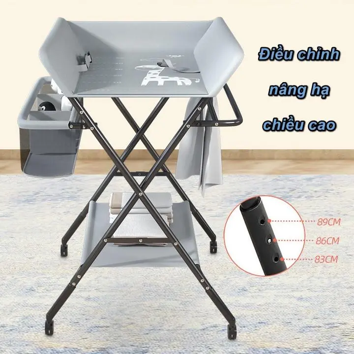 Bàn Thay Tã _x0008_Xếp Gọn Cho Mẹ Và Bé Castle Baby Full (Có Bánh Xe)  🔰EuroS Store🔰 7