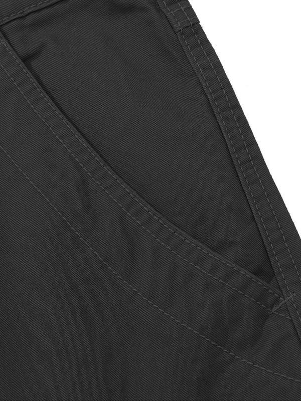 Men's Plain Pocket Button Fly Cargo Pants without Belt, Cargo Pants for Men, Casual Regular Fit Straight Leg Trousers for Fall Winter, Menswear, Comfy Bottoms, Men's Clothing,  Work Trousers Men 5