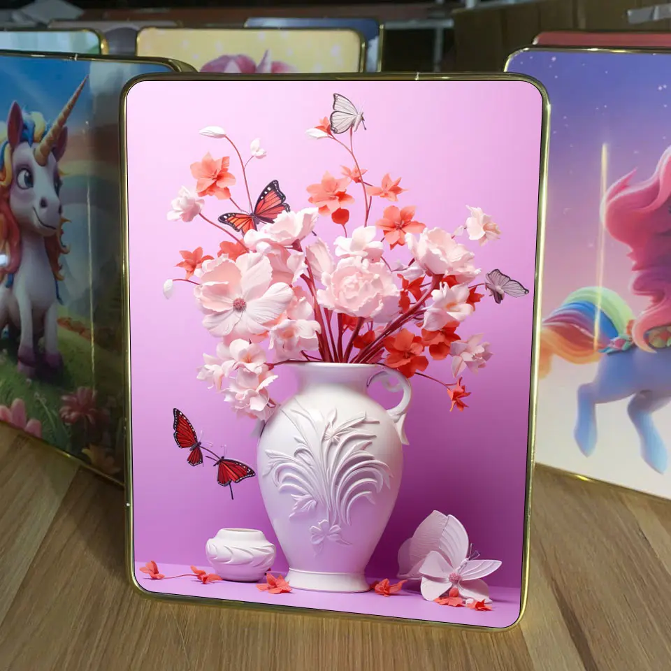 Tranh để bàn tráng gương sáng bóng, sắc nét kích thước 16x21cm