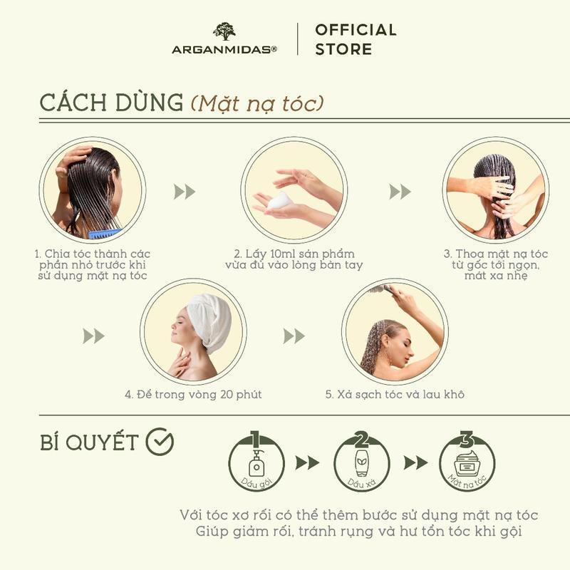 Combo Dầu gội ngừa gàu Arganmidas và dầu xả siêu dưỡng ẩm Arganmidas 450ml 6