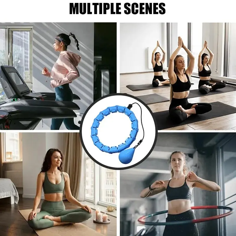 Smart Adjustable Fitness Hoop, Portable Detachable Hula Hoop with Comfortable Handle, Fitness Equipment for Home Gym Workout, Calisthenics Tools 5