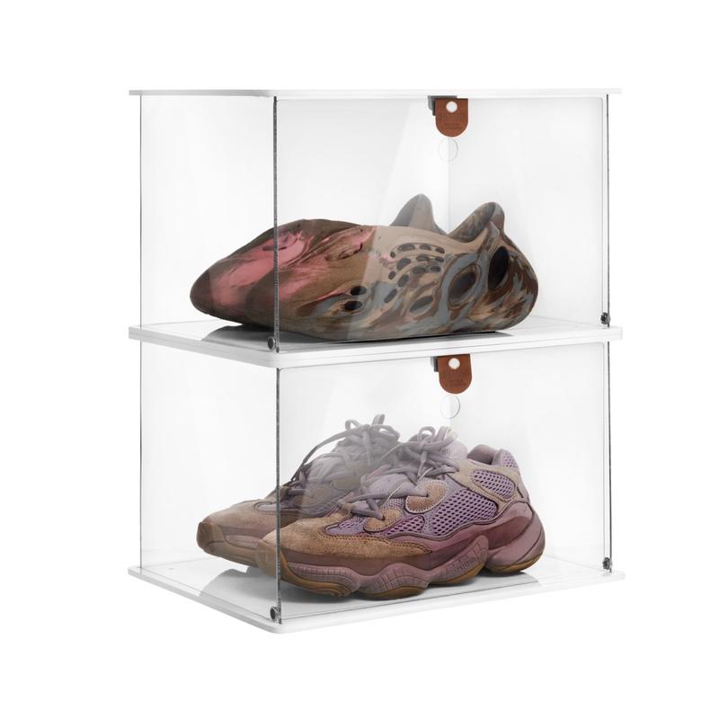 Hộp đựng giày kính trong suốt 360 độ lắp ráp Panorama sneaker box cao cấp bọt lab cho giày decor hypebeast Nhựa Có nắp nam châm trang trí nhà cửa, hộp trưng bày giày mô hình đồ chơi túi xách hop dung