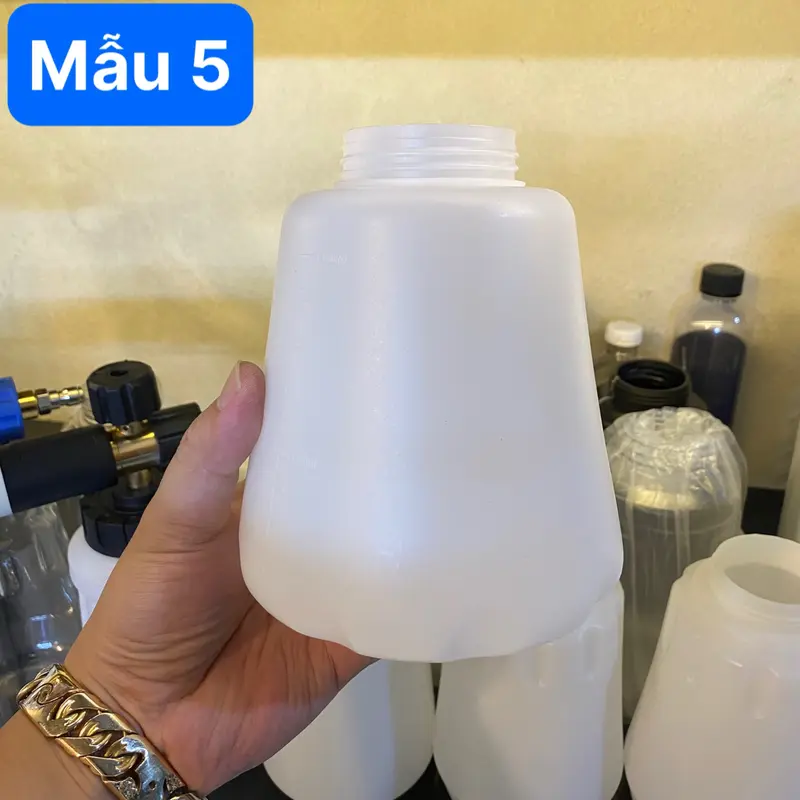 Bình Nhựa 1L Thay Thế Cho Bình Foam Bình Bọt Tuyết Rửa Xe - Đường Kính Miệng 55mm 5