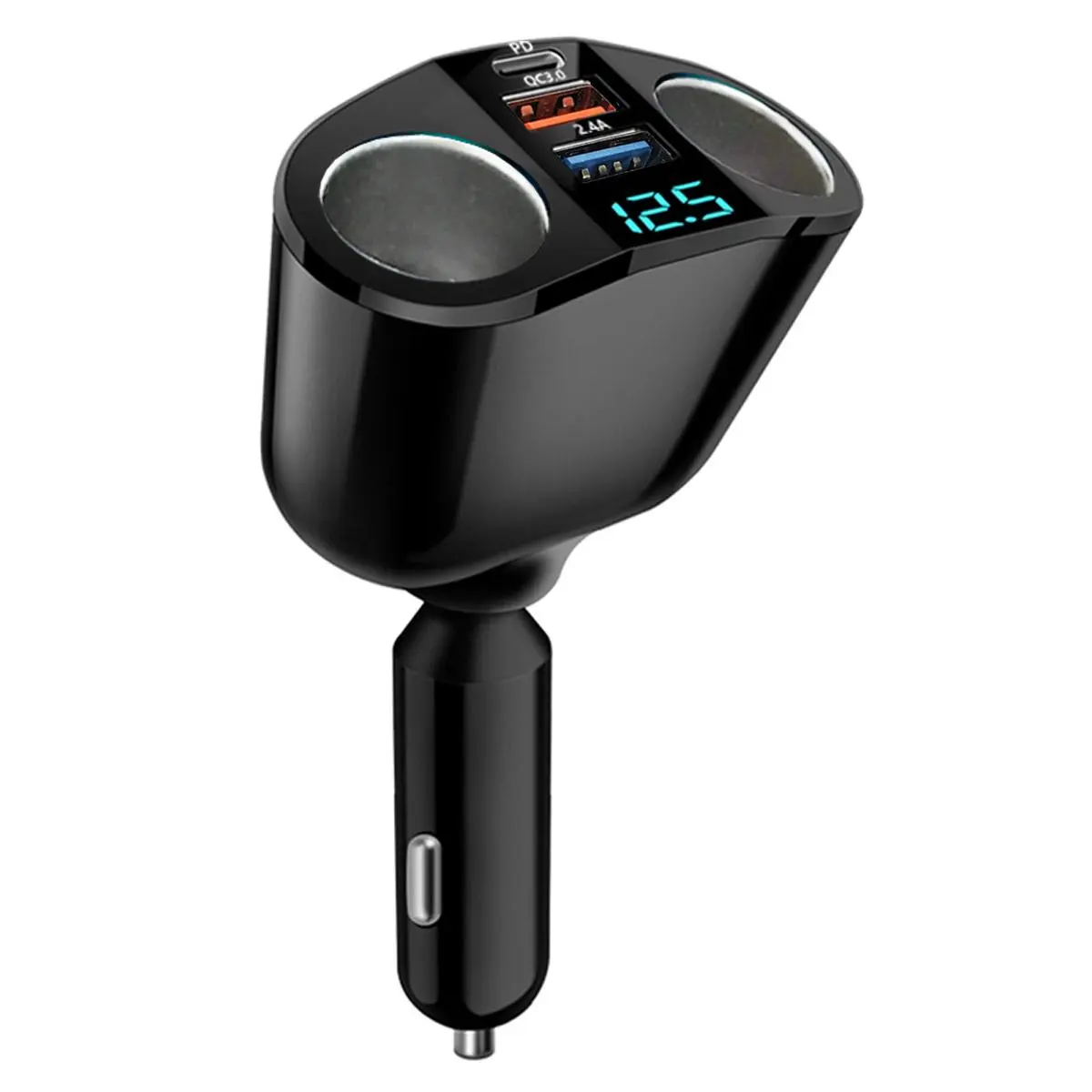 Car Charger, PD QC3.0 Fast Charging Type C Dual USB Charger, 5 Ports 120W Mobile Phone Charging USB Charger, Car Accessory