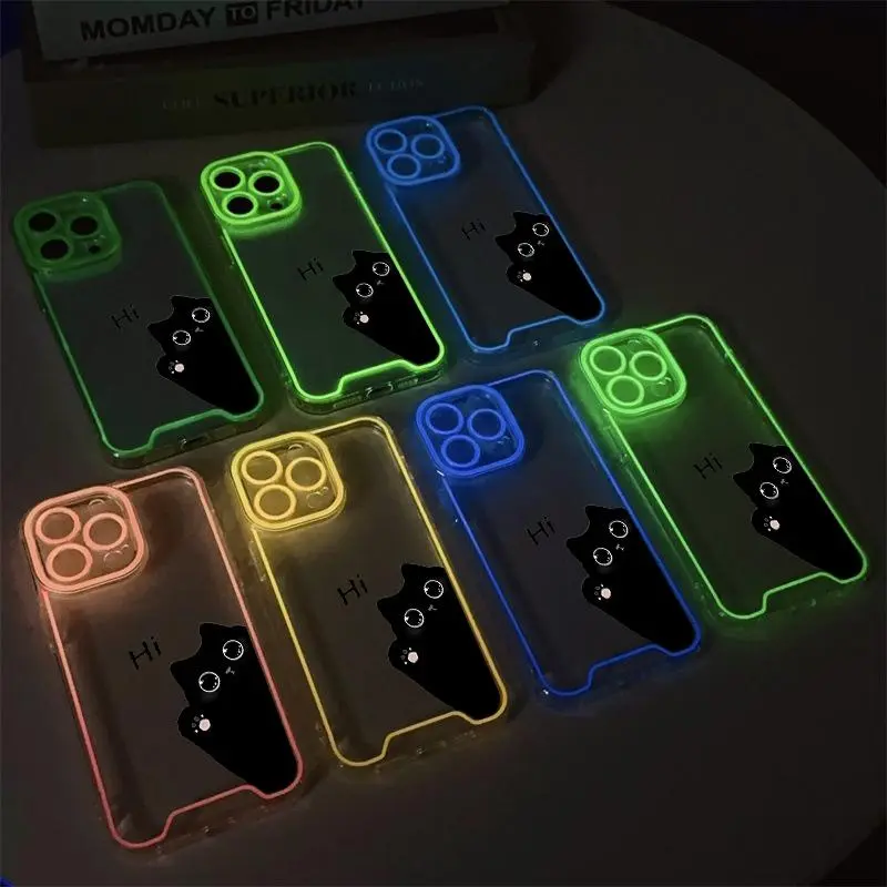 Glow in The Dark Phone Case, Anti-drop Phone Protective Cover, Phone Accessories Compatible with iPhone 16 15 14 13 12 11 8 7 X XS XR Plus Pro Pro Max SE MINI Series 8