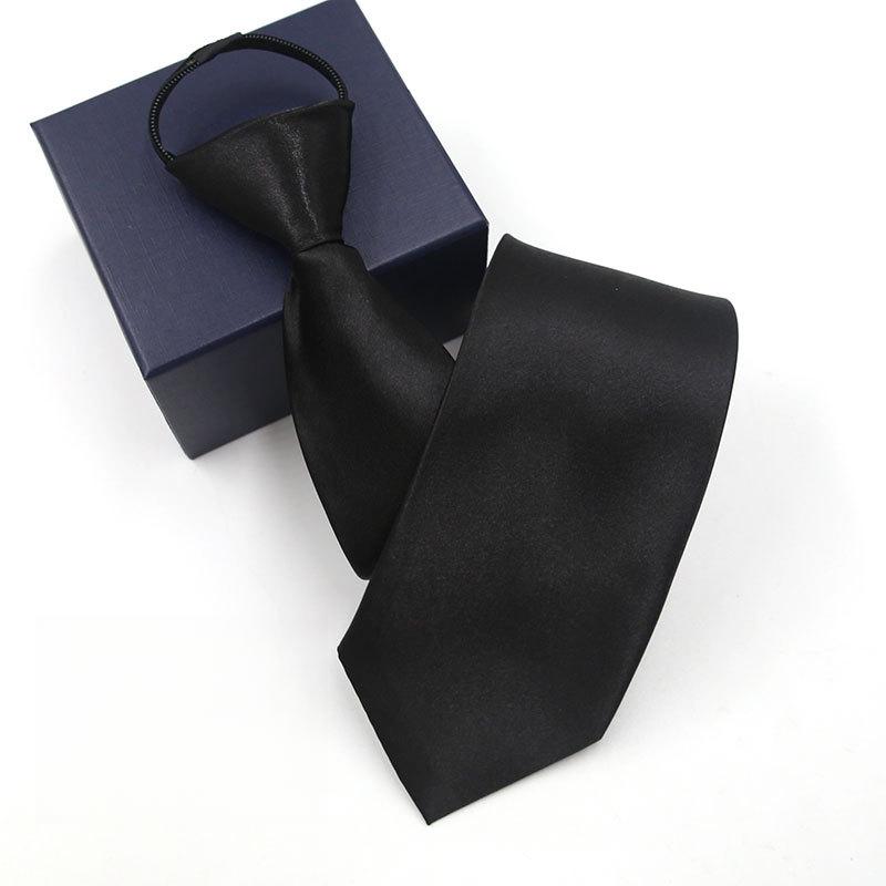 Product Introduction of Cà vạt công sở nam, cà vạt khóa kéo trang trọng, sọc xanh biển đám cưới chú rể, phong cách Hàn Quốc, cà vạt lười màu đen, một kéo, bán chạy 10
