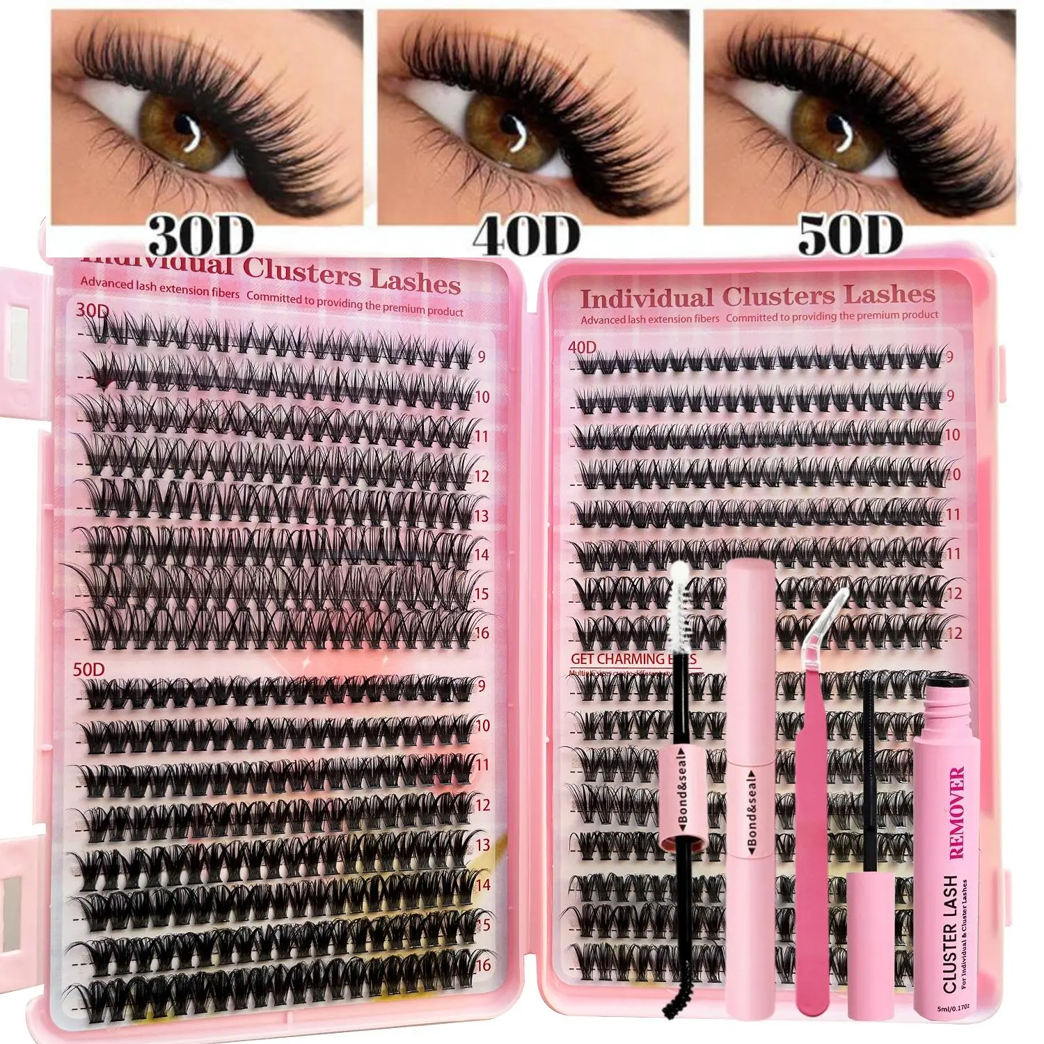 Natural Look False Eyelashes Kit, 1 Set Individual Lashes Kit, Professional Eye Makeup Products for Women & Girls, Cosmetic