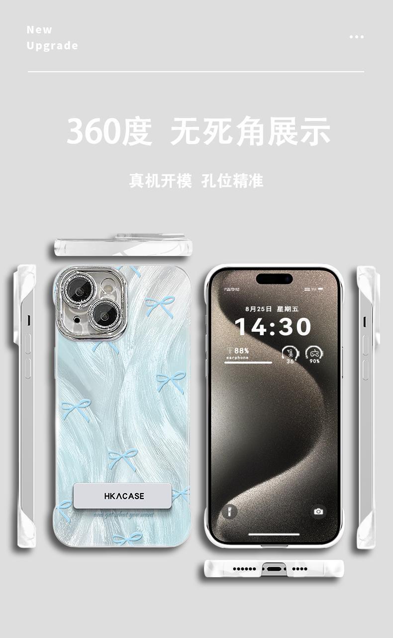 Product Introduction of For iPhone IP11 Pro Max IP12 IP13 IP14 plus Shockproof High-End Mirror Phone Case IP12 Pro IP15 Pro Max IP13 Pro IP11 Beautiful Female Bow Phone Case Protective Smartphone Cellphone Cover Protector Protection Screen Protector 4