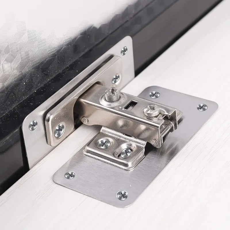 Bộ dụng cụ tấm phục hồi bản lề tủ, thép không gỉ, tấm gắn cửa, có vít và lỗ, cho đồ nội thất tủ bếp gia đình, có sẵn trong 2 / 4 / 10 cái 3