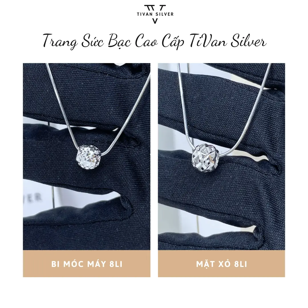 Mặt Dây (KHÔNG KÈM DÂY) Bạc Xi Kim Cao Cấp Kiểu Xỏ Chạm Máy Đơn Giản Thời Trang TiVan Silver MT5556