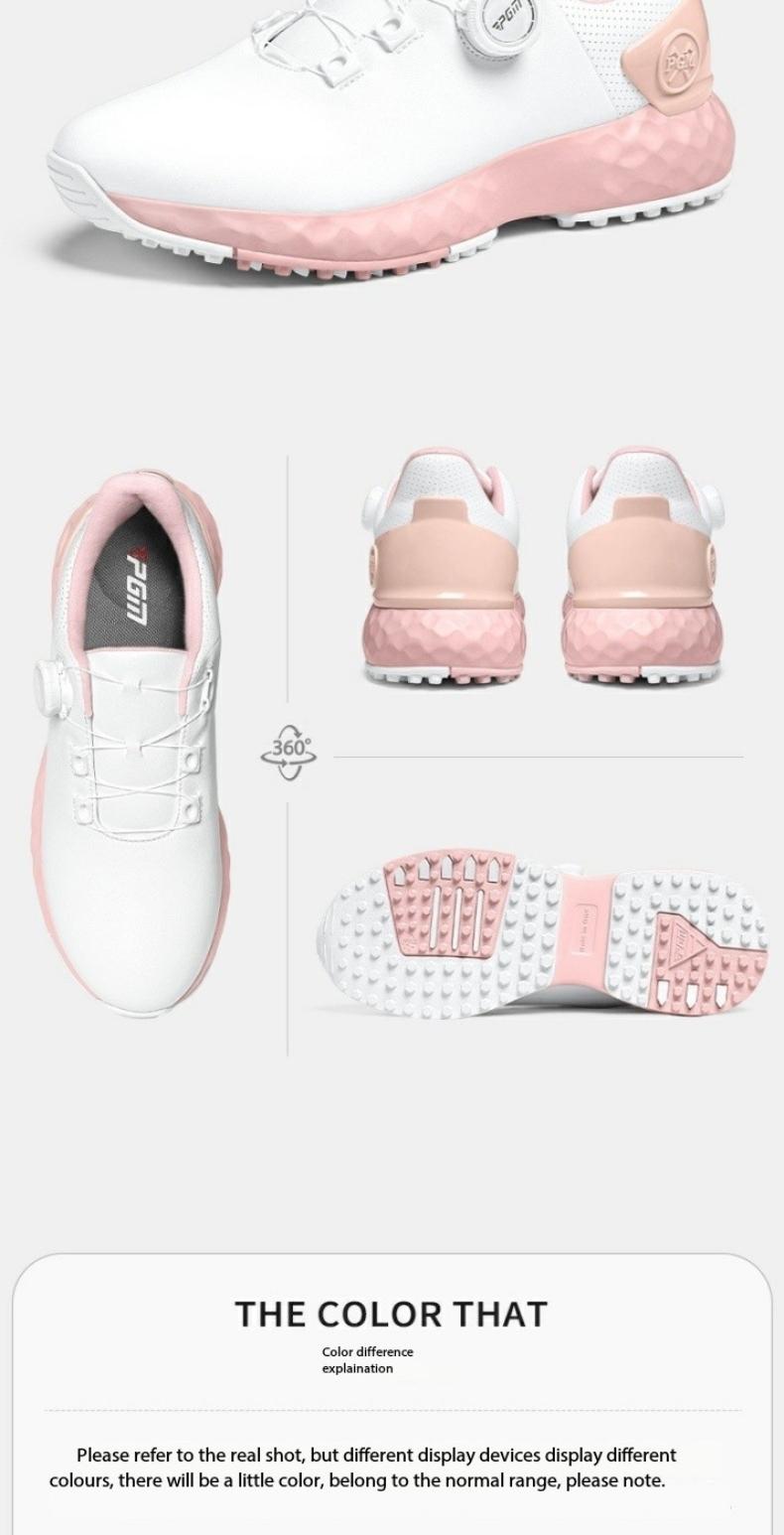 Product Introduction of [PGM] Cherry Blossom Golf Shoe Women's Shoes Waterproof Sports Shoes Non-Slip Lightweight Knob Comfortable Shock-Absorbing Nail-Free Shoes Xz365 22