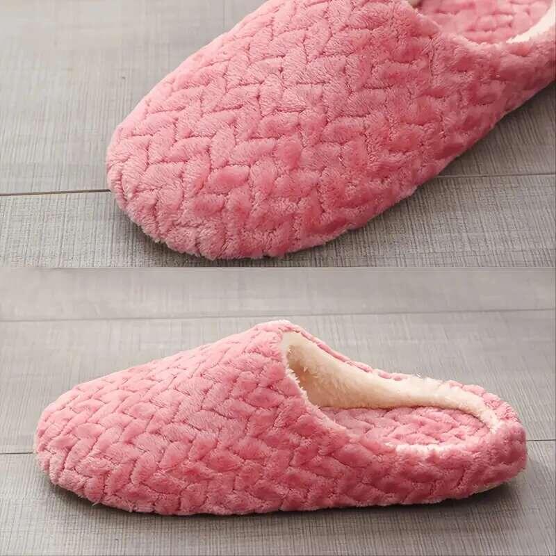 Unisex Fluffy Home Slippers Soft Lightweight Anti Slip Comfortable Indoor Slides for Autumn Winter 3
