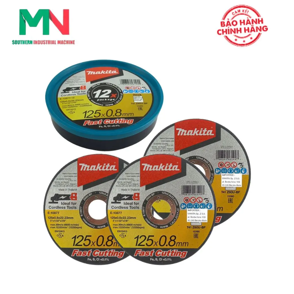 Đá cắt mỏng inox MAKITA E-10855 Z60U 100x0,8x16mm, E-10877 Z60U 125x0,8x22,23mm