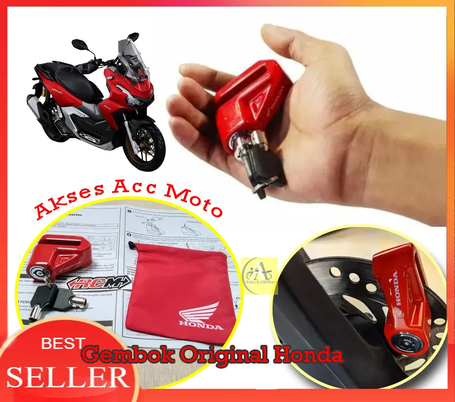 Kunci Gembok Cakram Motor Original AHM Honda Disk Brake Lock semua cakram motor