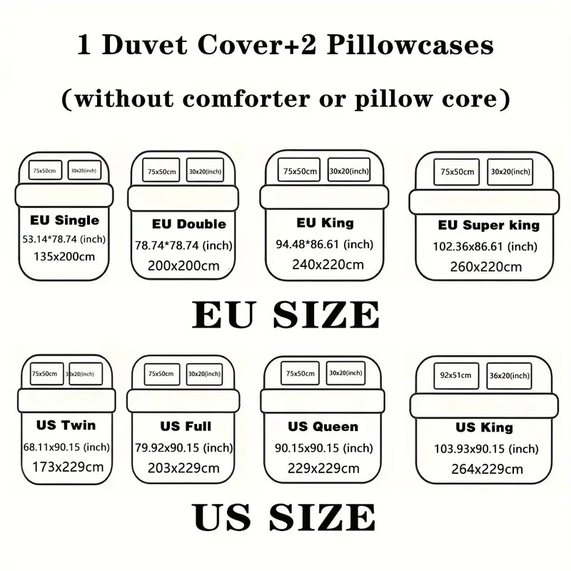 Crown Letter Print Bedding Set, 3 Counts/set Including 1 Duvet Cover & 2 Pillowcase, Soft Comfortable Bedding Set for Home Bedroom 1