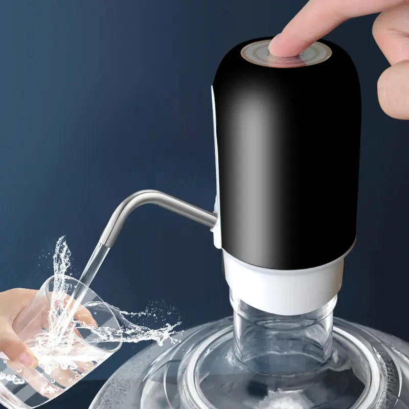 Lighthundred Pompa Galon Elektrik Otomatis / Automatic Water Dispenser / Dispenser Air Minum Gallon Usb Charger / Electric Water Bottle Pump Hitam Mesin Kabel Stainless dispenser  air charger  dispenser automatic  water selang  dispenser  untuk dispenser 4