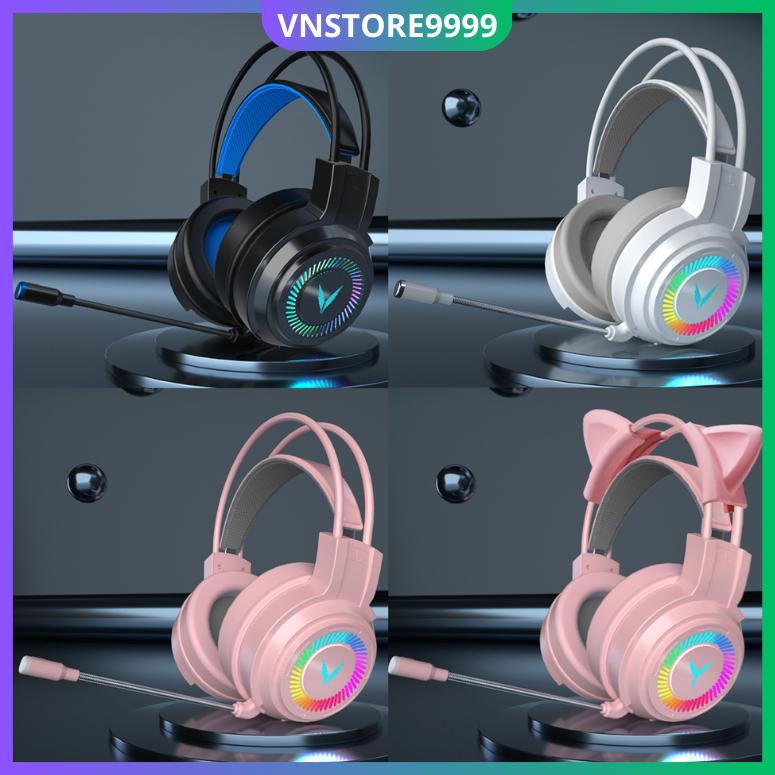 Tai nghe chụp tai gaming giả lập 7.1 full box led rgb dùng cho máy tính pc laptop điện thoại phục vụ chơi game giải trí trang trí bàn làm việc
