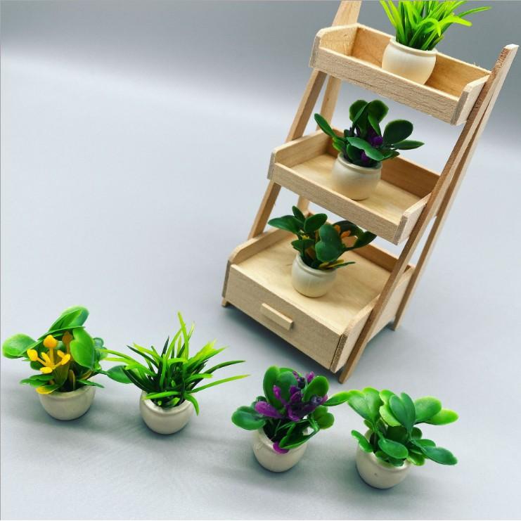  Mô hình chậu cây hoa mini trang trí nhà búp bê bàn làm việc tiểu cảnh terrarium DIY Toy Đồ Chơi 