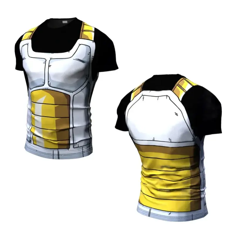 Summer new role Play printed clothing Fitness Running T-shirt Men's O-neck cartoon Bodybuilding sports top Fitness men's T-shirt