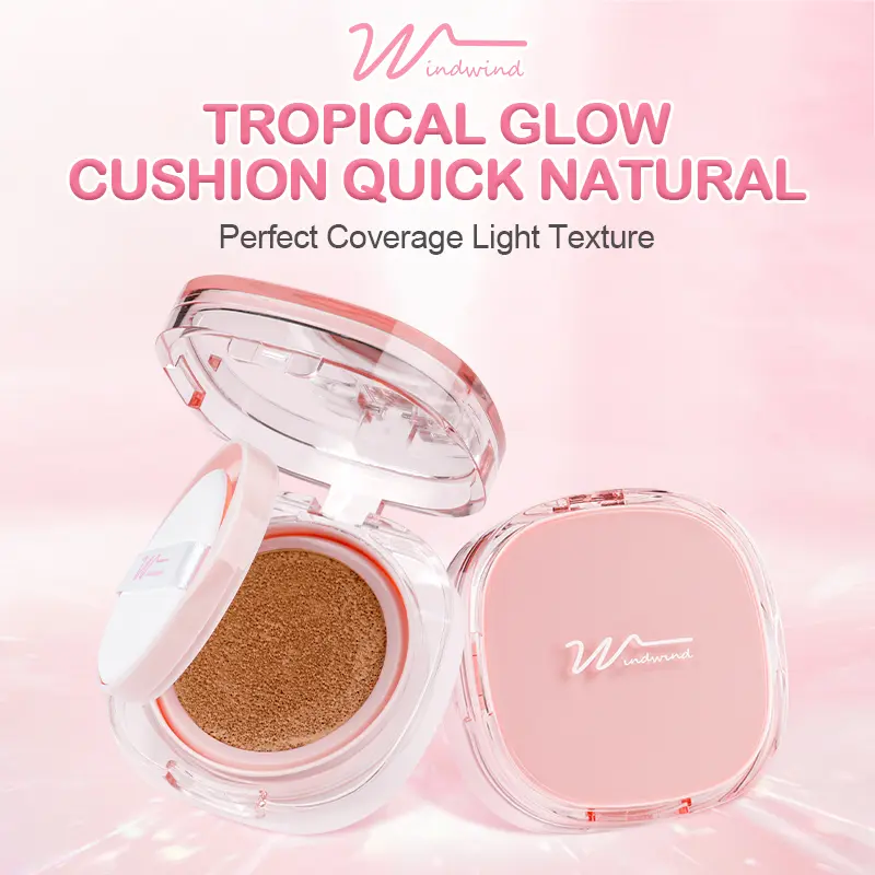 【Windwind】Soft Nude Sense Cushion Compact Concealer Pengontrol Minyak BB Cream Alas Bedak Cair Pelembap