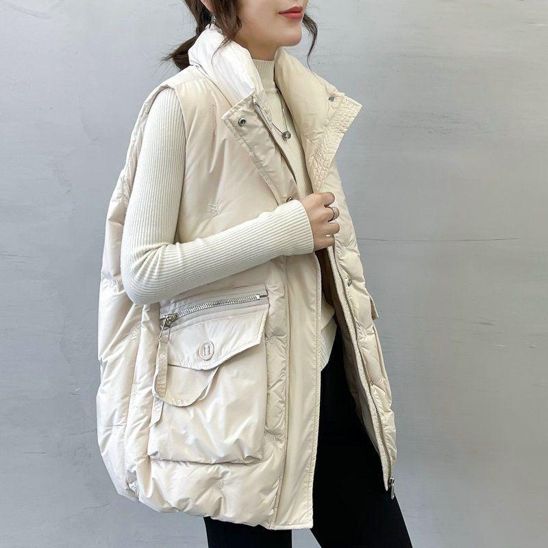 Product Introduction of Áo Vest Bông Lông Vũ, Dành Cho Nữ, Mùa Thu Và Mùa Đông, Hàng Mới Về, Phong Cách Thường Ngày Dáng Rộng Vừa Vặn, Áo Ghi Lê Phong Cách Hàn Quốc, Thích Hợp Cho Cân Nặng 40,00 Kg-100,00 Kg Top Women 10