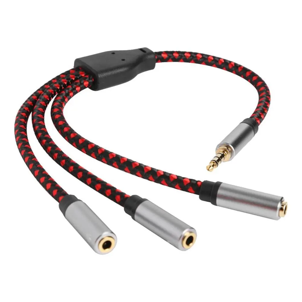 3.5mm 1 Male to 3 Female Audio Splitter Extension Cable for Headphone Microphone