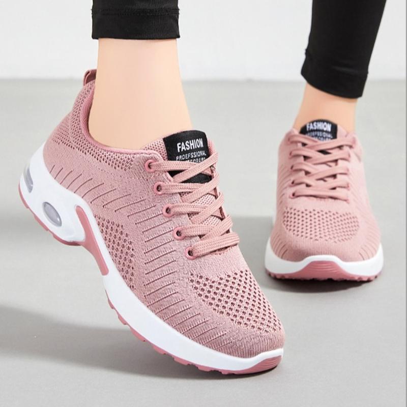 Product Introduction of Multifunctional Young Women Sports Shoes Soft Mesh Air Cushion Running Shoes Comfortable Fashion Knitted Shoes Outdoor Wear 19