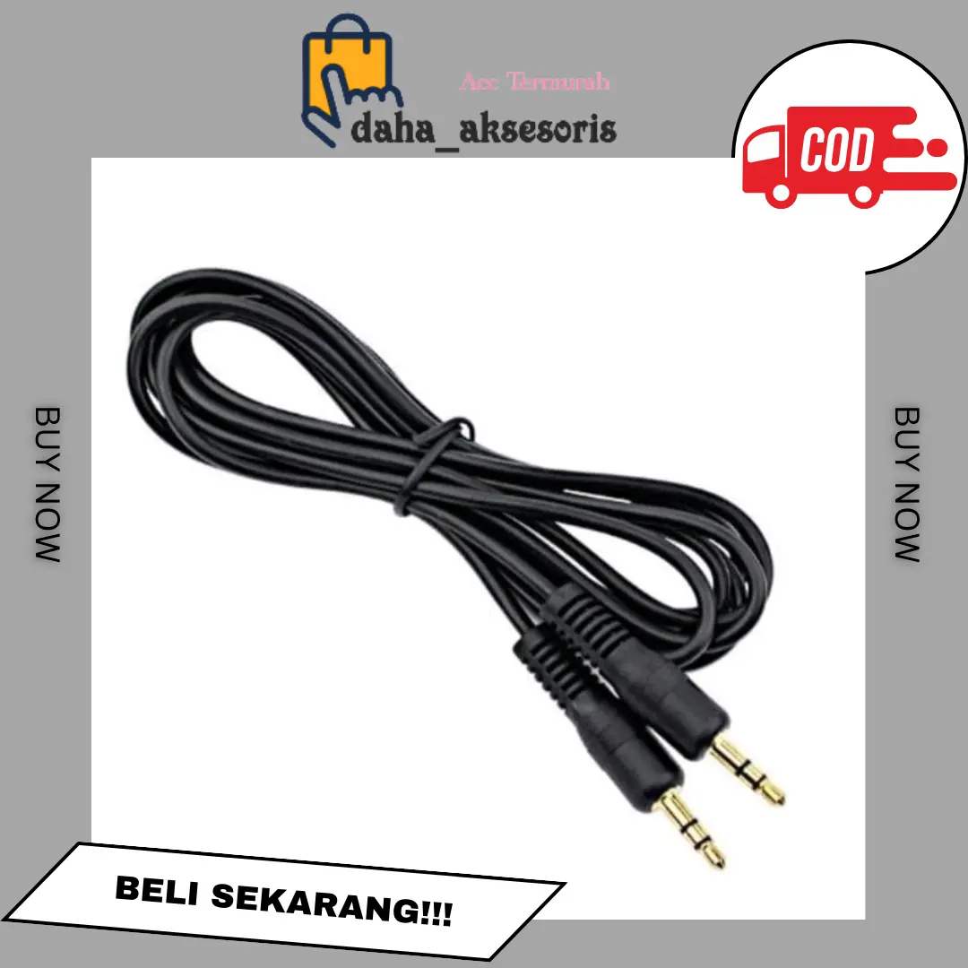 Kabel AUX Audio Jack 3.5mm 1in1 Handphone Speaker Mobil