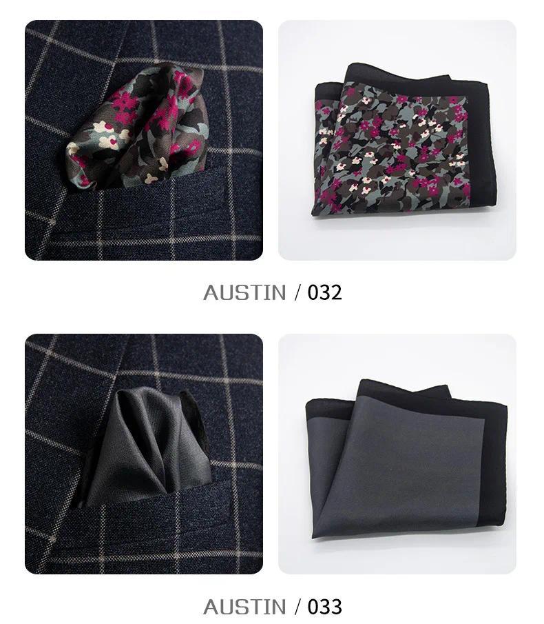 Product Introduction of Men 100% Silk Pocket Square Print Real Satin Small Square Scarf Gentleman Business Suit Shirt Chest Scarf Handkerchief 30*30 Cm 30