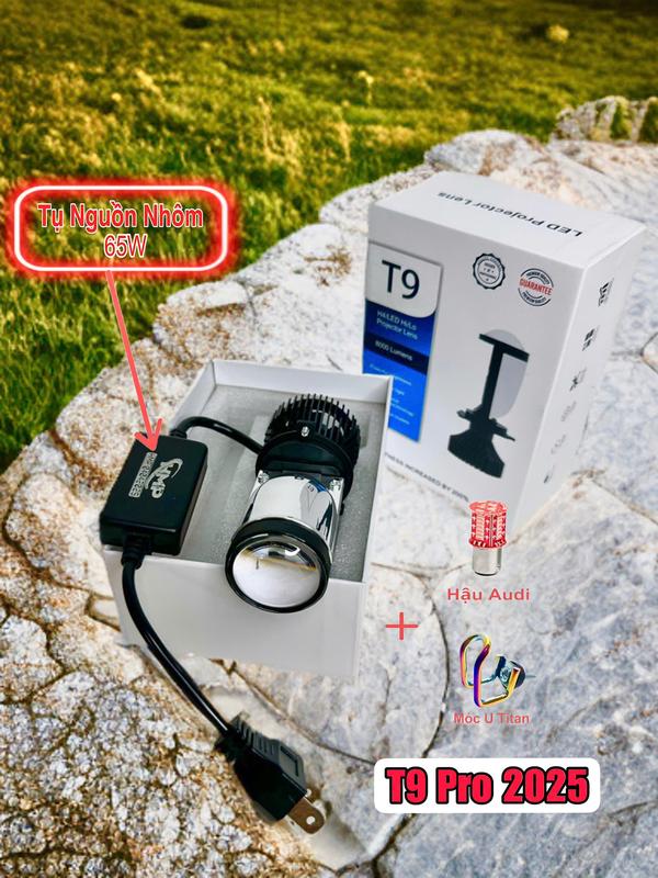 [ Mua Đèn Tặng Hậu AuDi + Móc Titan ] Bóng Đèn Led Pha Bi Cầu Mini T9 Pro 65W Phiên Bản Mới Nhất 2025 Chính Hãng HMP Light Chân H4 - Bảo Hành 12 tháng ( Giá 1 Chiếc )