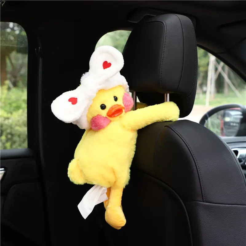 Back Hanging Cartoon Tissue Box Plush Material Suitable For Car And Home