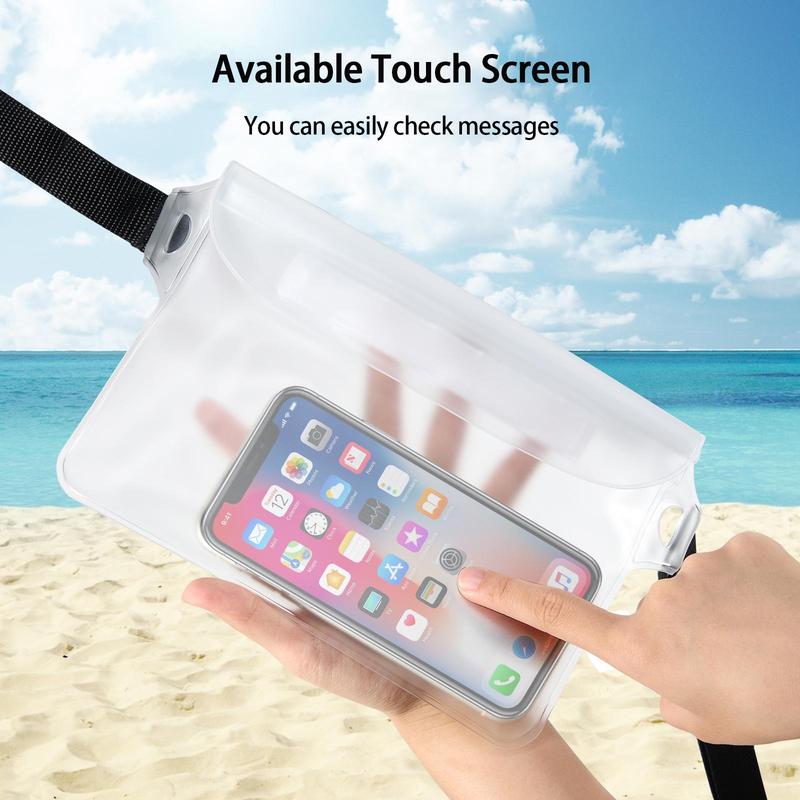 Waterproof Surfing Waist Bag, Adjustable Strap Clear Phone Bag, Fanny Pack for Swimming, Rafting, Kayaking, Camping 2