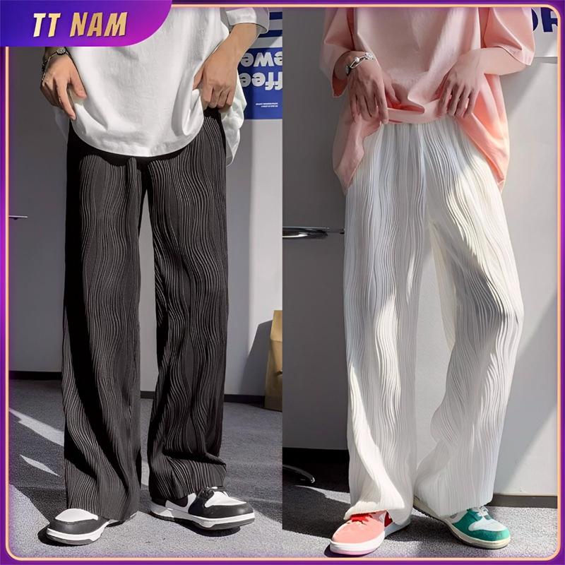 Quần thun dài nam Quần Ống Rộng Plus Size nam Quần dài Phong Cách Hàn Quốc Cho Nam Nữ quần jogger nữ ống rộng quần âu nam cao cấp Màu đen Màu trắng