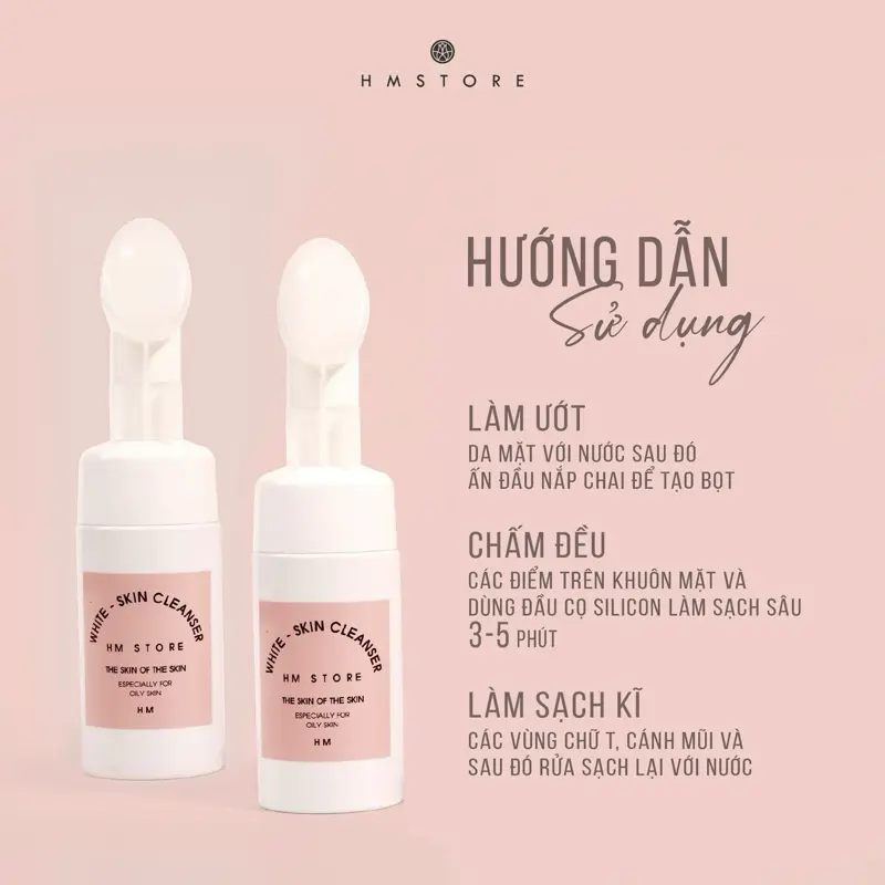 Sữa Rửa Mặt Tẩy Trang HM STORE (làm sạch da, hỗ trợ kiểm soát dầu nhờn, cải thiện mụn cám mụn đầu đen) 5