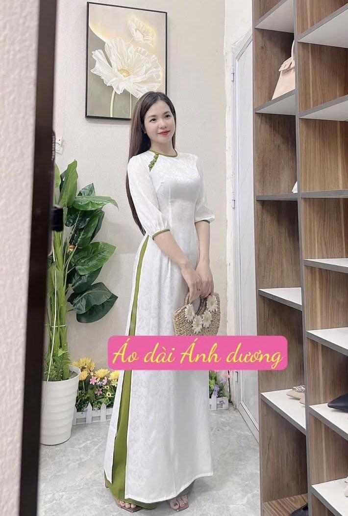 Product Introduction of Áo Dài Gấm Cao Cấp Cao Cấp phối màu thiết kế xinh 16