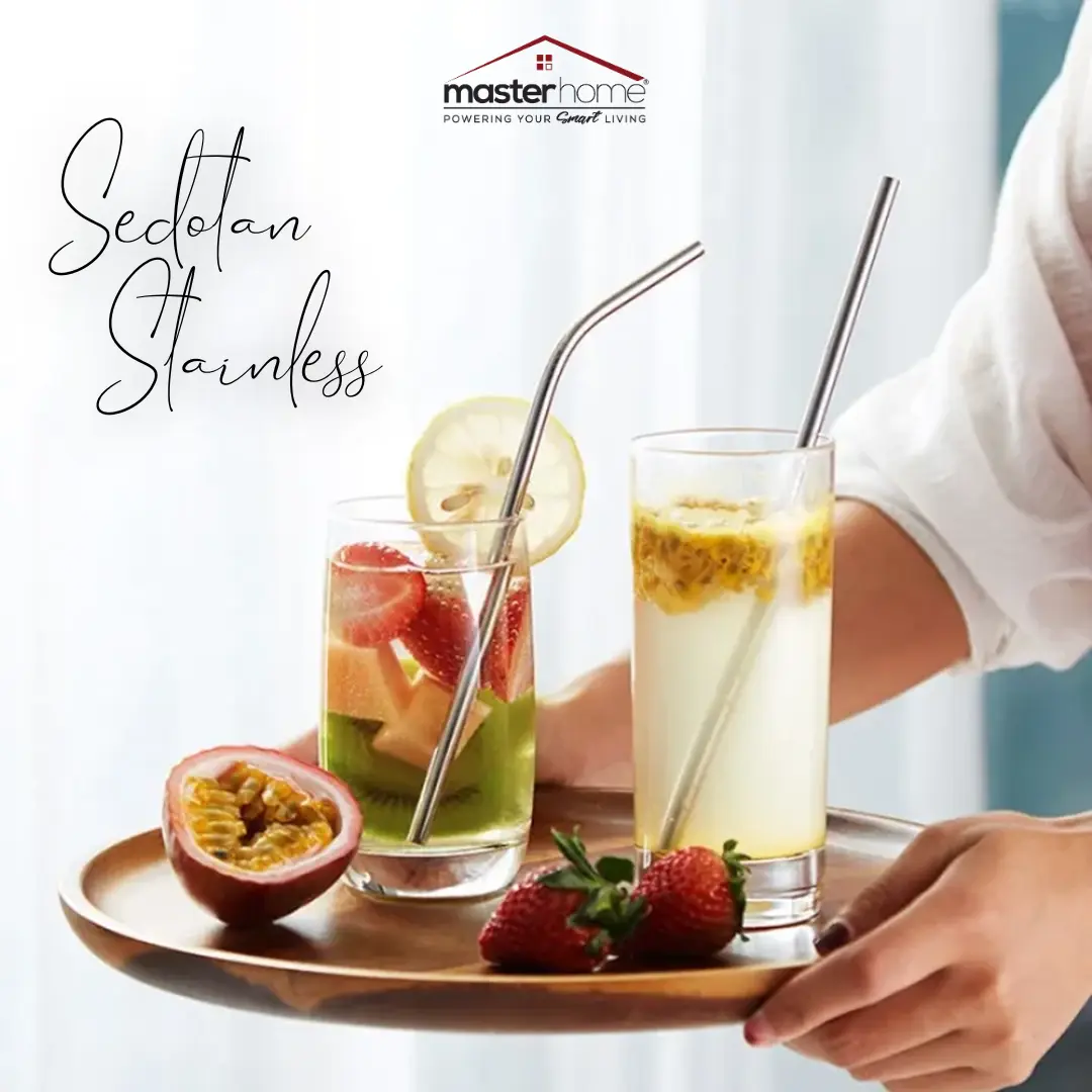 MASTERHOME SEDOTAN STAINLESS 21,5CM | SEDOTAN MINUM BENGKOK LURUS | SIKAT SEDOTAN STAINLESS
