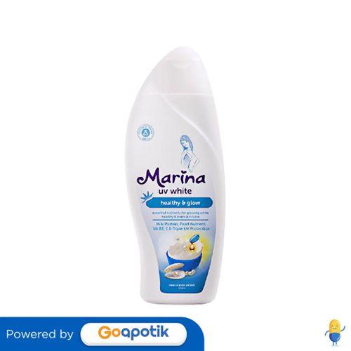 Gambar MARINA UV WHITE HEALTHY & GLOW HAND & BODY LOTION 200 ML BOTOL dari Apotek Eva Jaya by GoApotik Kab. Bekasi Tokopedia