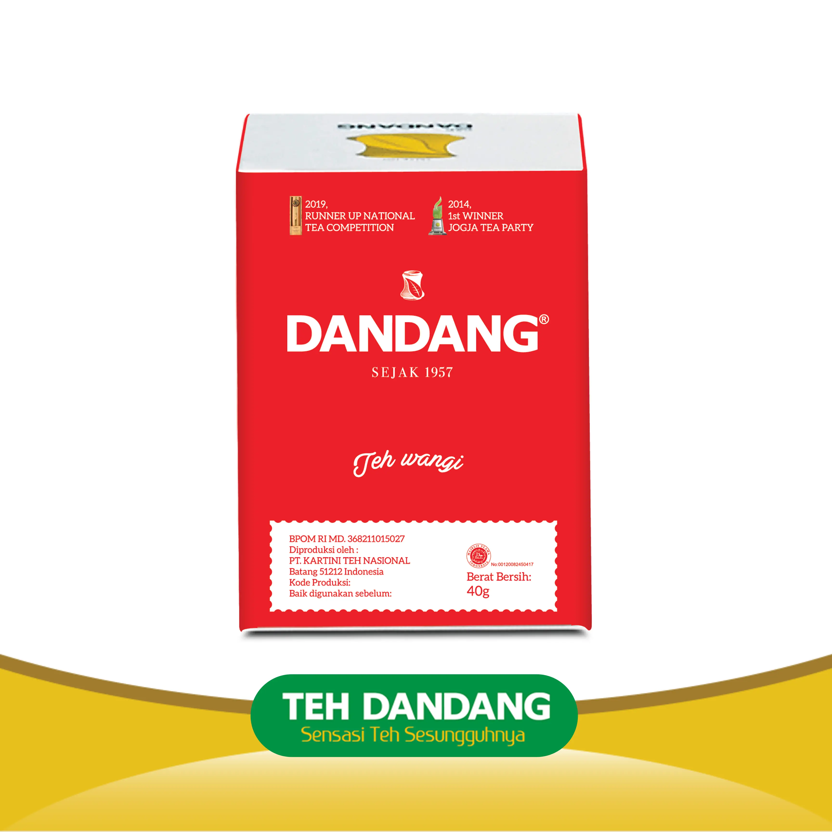 Teh Dandang Merah 40gr - Teh Tubruk - 1 Slop isi 10 Box 40gr
