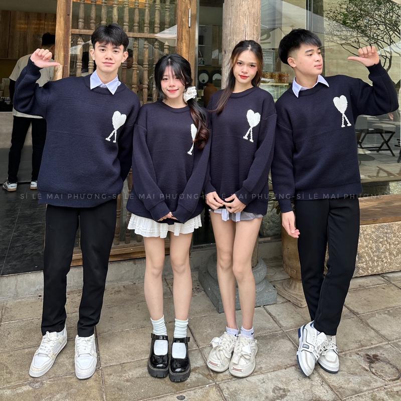 ÁO LEN NAM NỮ TRÁI TIM ÁT THÊU