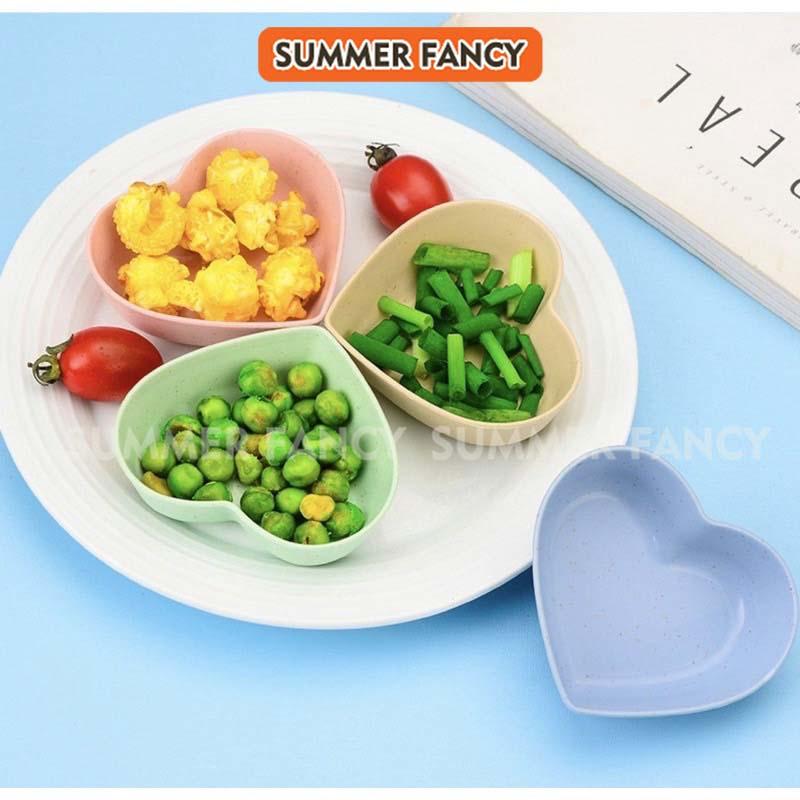 Chén trái tim mini lúa mạch xanh, hồng, đựng gia vị, nước chấm Summer Fancy - bài trí mâm cúng thôi nôi 6
