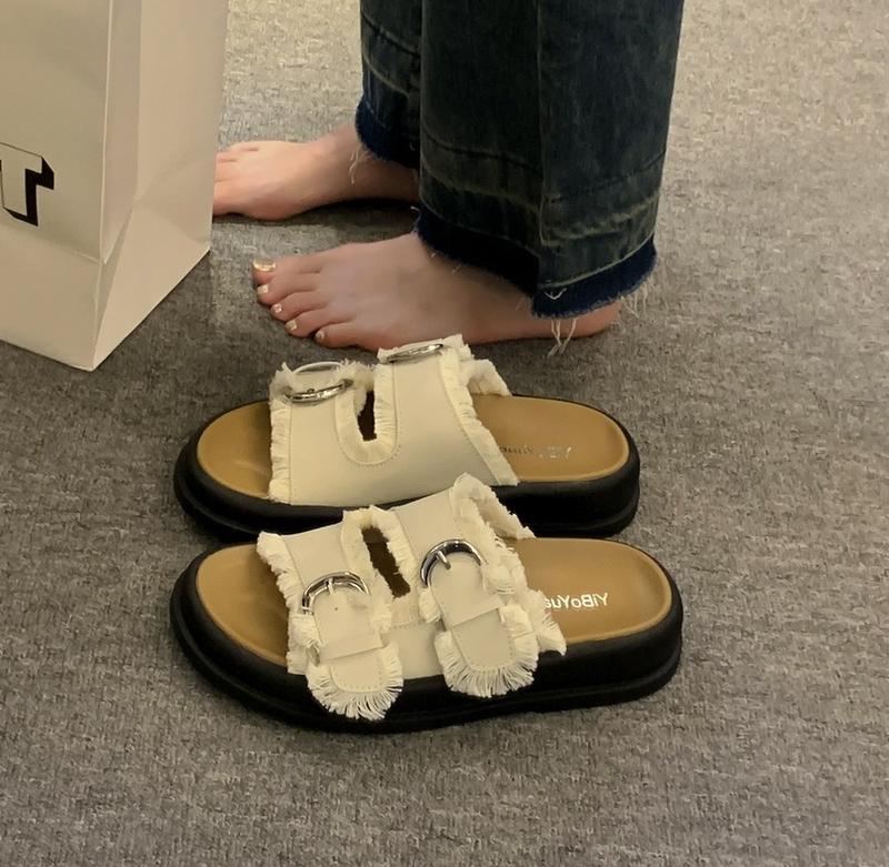 "Dép quai ngang tua rua YIBO siêu nhẹ Đón nhận sự thoải mái và phong cách cùng " FULLBOX-LAOỊ ĐẸP DéP GiàY Nữ Shoes Nhung Đồng 5