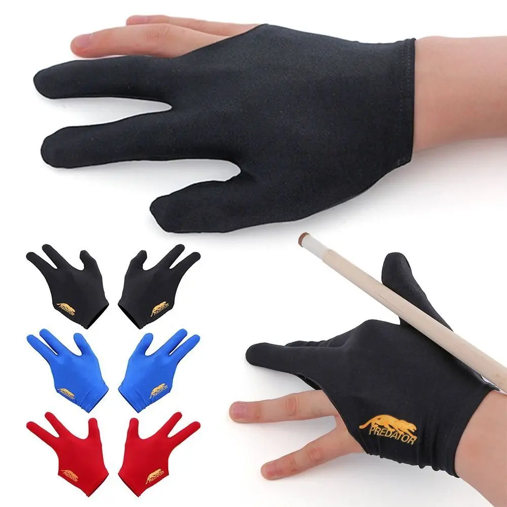 New Spandex Billiards Gloves Breathable Three Finger Open Snooker Gloves Non Slip Elastic Billiard Accessories Men Women