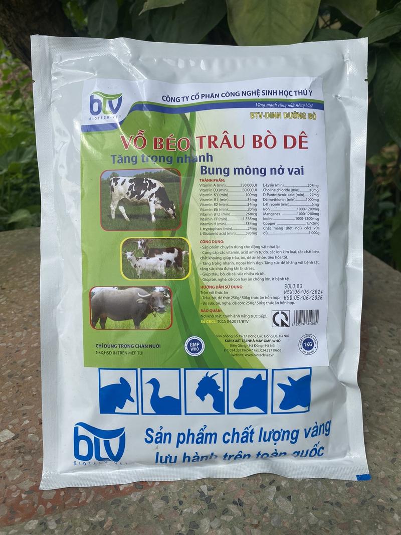 Product Introduction of 1 Kg Vỗ Béo Trâu Bò Dê Bột Giúp Bung Mông Nở Vai, Nhanh Lớn BTV-Dinh Dưỡng Bò 2