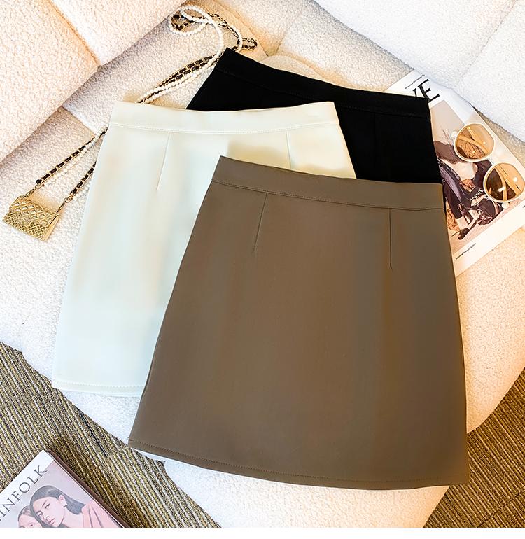 Product Introduction of AMMIN Korean style zipper high waist fashion pleated chiffon skirt Women 2024 Spring Fall retro solid color commuter A-line anti-slip hip wrap one-step dress 1