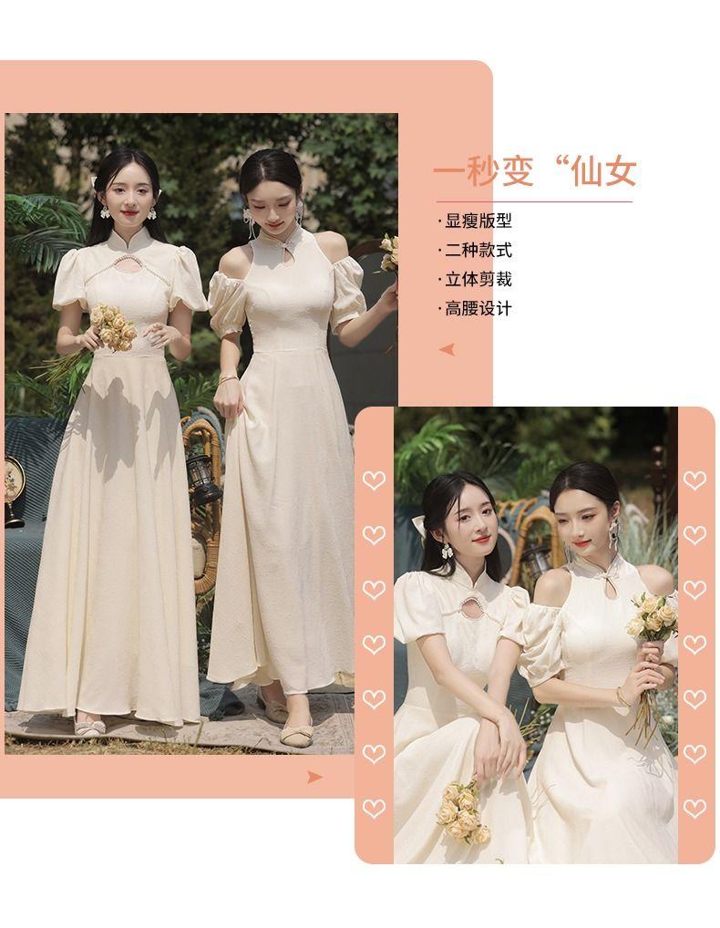 Product Introduction of Elegant Champagne Bridesmaid Dresses for 2025 Unique and Stylish Sisterhood Dresses for Spring Autumn Summer 6