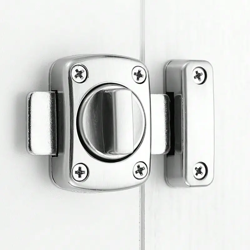 Rotating Push-type Door Lock, Multipurpose Stainless Steel Door Lock, Thickened Door Lock Buckles for Home, Office, Hotel, Apartment 4