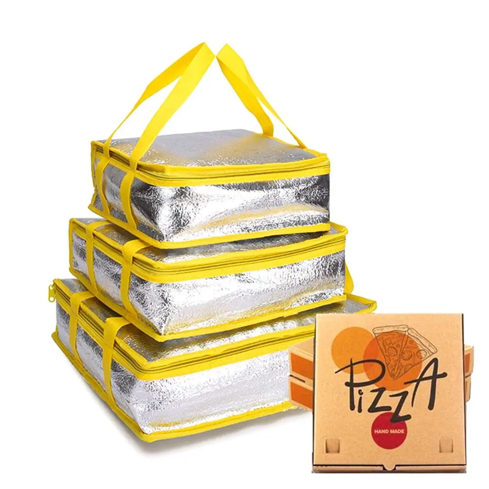Folding Drink Storage Food Thermal Insulation Bag Ice Pack Cooler Bag Pizza Delivery Bag